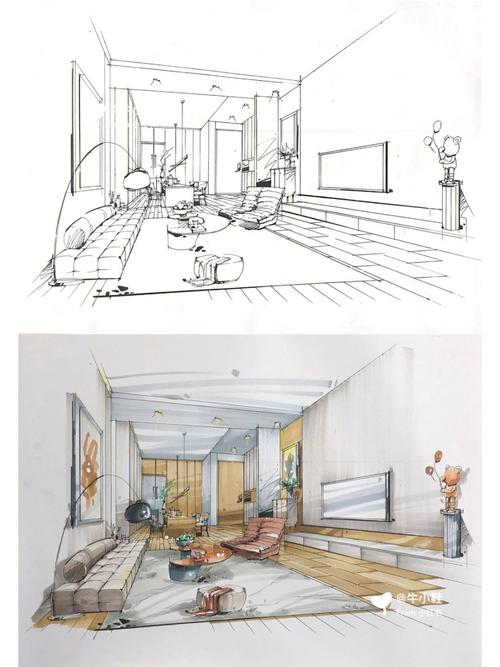 室内设计马克笔手绘效果图客餐厅