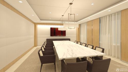 简约现代风格小型会议室布置整体效果图