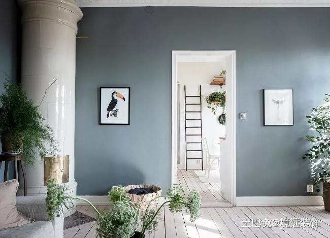 灰蓝色温馨北欧风家居客厅现代简约客厅设计图片赏析