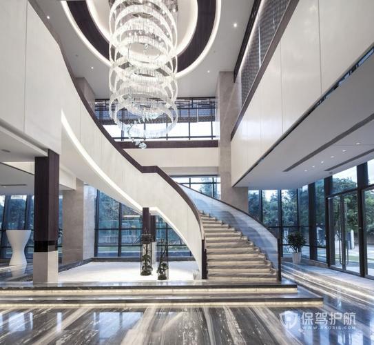 新中式风格酒店大厅楼梯装修效果图