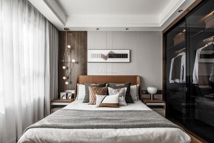 家庭卧室床头背景墙装修设计图片装信通网效果图