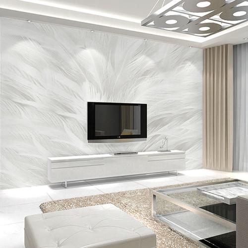 北欧风格羽毛5d电视背景墙现代简约客厅壁纸艺术个性创意墙纸壁画