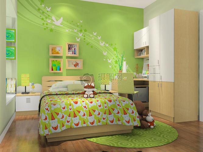 绿色盎然的儿童房效果图