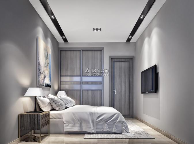 宏发世纪城91平方米现代简约风格平层户型卧室装修效果图
