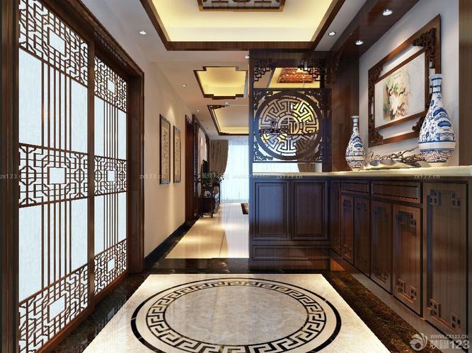 新中式风格装饰元素玄关柜装修效果图片