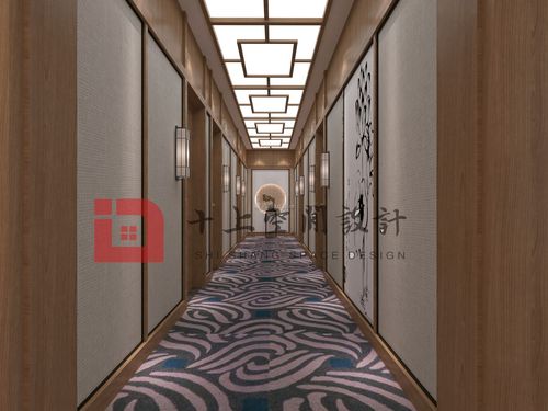 2018中式风格1000平米酒店走廊装修效果图