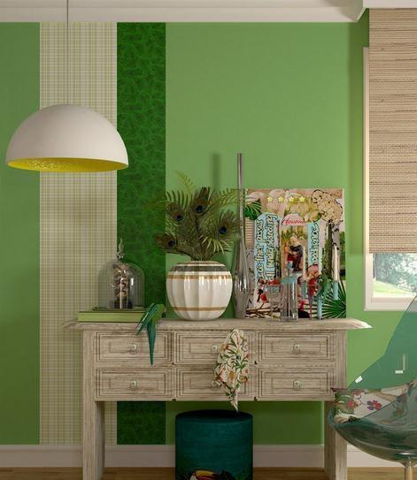 绿色房间室内装饰案例图片效果图