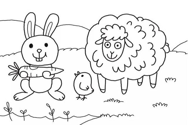 农场里的小动物简笔画农场里的小动物彩色画法步骤教程