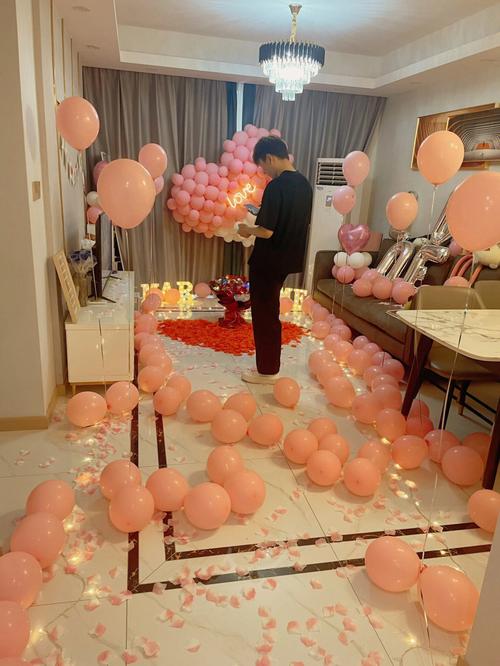 杭州嘉兴海宁家里客厅求婚气球策划布置