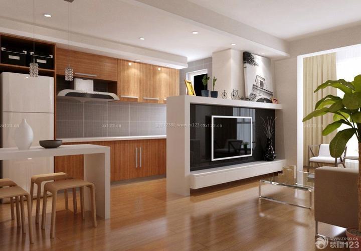 2015经典现代家装厨房客厅隔断设计装修效果图