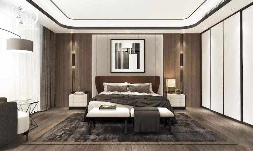 现代感极强的原木轻奢木饰面卧室背景墙拯救你的卧室颜值