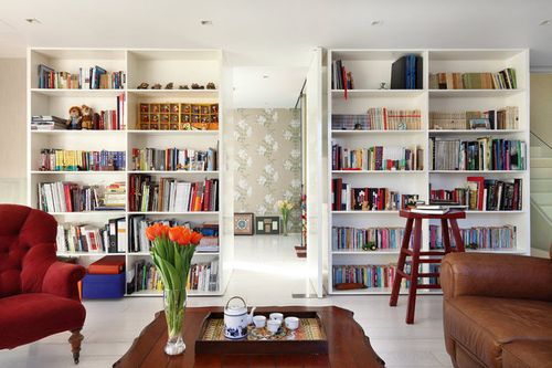 50个现代简约时尚美式小户型客厅书房一体装修图小空间装修必备