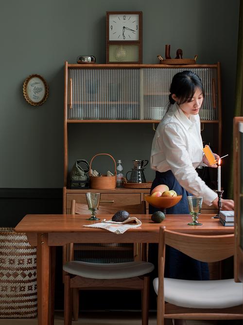 浮生记家具北欧实木餐边柜现代简约茶水柜碗柜家用厨房客厅收纳储物白