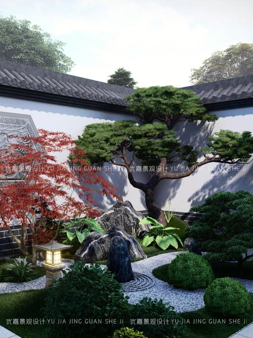 中式风格满满庭院花园景观设计