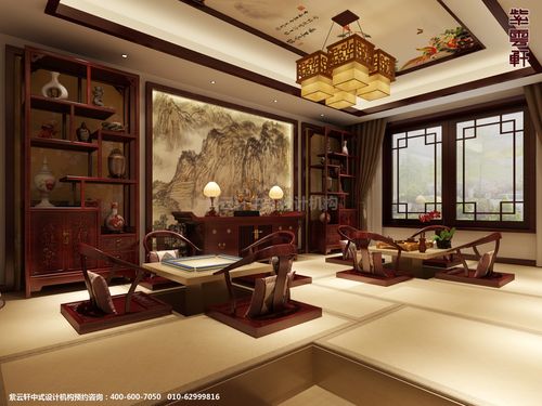 邢台别墅古典中式设计案例茶室中式装修效果图
