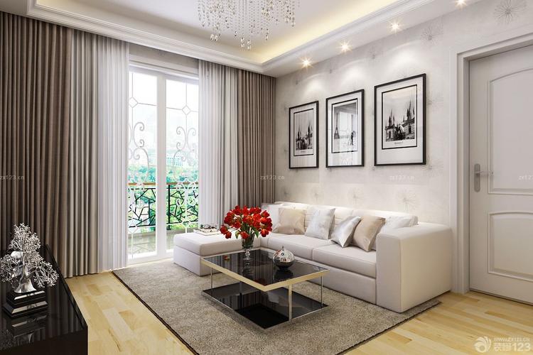 最新现代简约家装客厅窗帘装修效果图2020