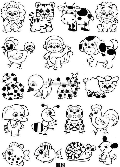 上百个超可爱的小动物简笔画素材