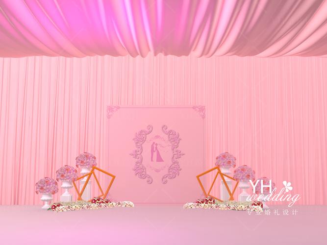 粉色系婚礼3d效果图