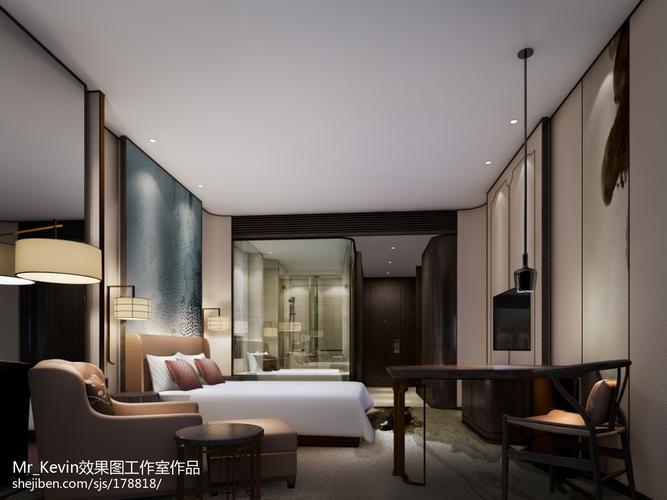 中式酒店客房空间设计效果图