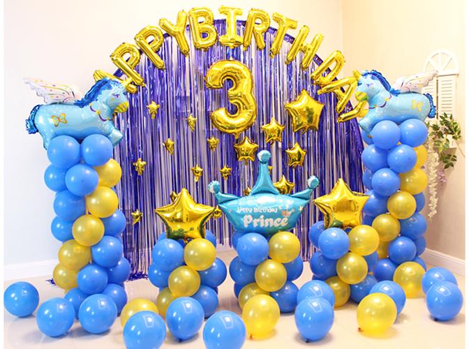 生日布置宝宝百天周岁儿童成人派对宴会背景墙气球拱门装饰用品