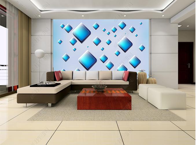 原创几何图形四边形棱形立体客厅电视背景墙版权可商用