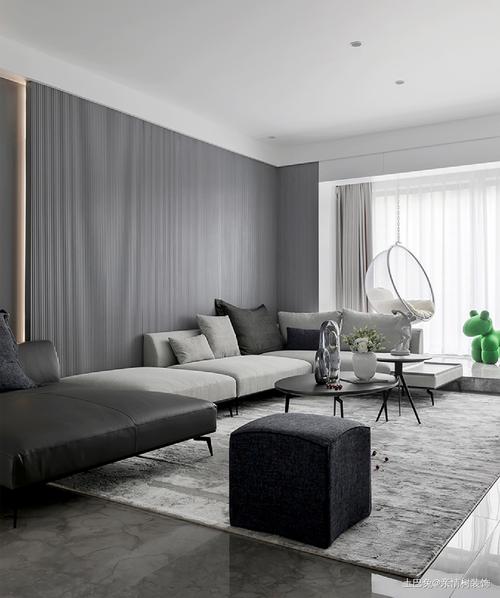 经典黑白灰越简约越有范儿客厅窗帘现代简约客厅设计图片赏析