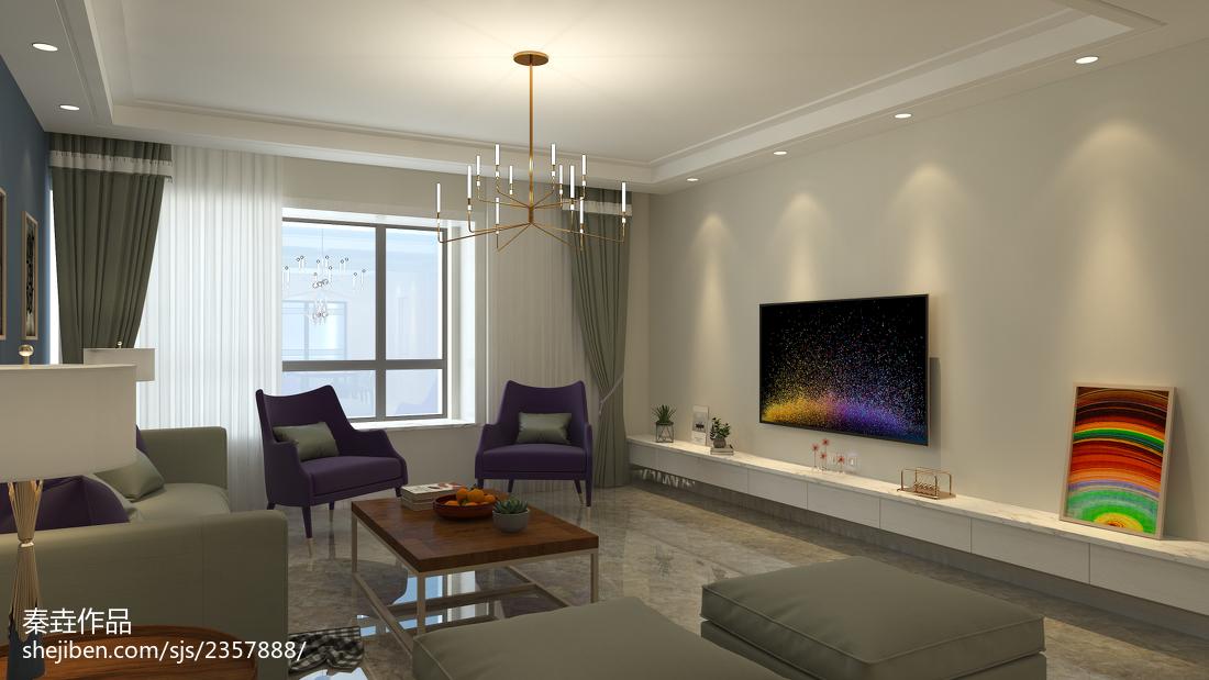 质朴150平现代三居客厅装饰图现代简约设计图片赏析