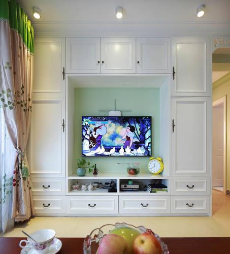 门柜子电视组合柜储物柜简约地柜客厅白色组合电视柜图片效果图