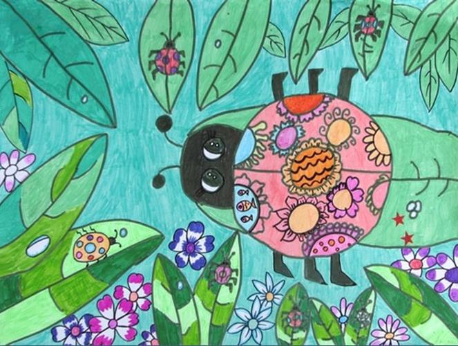 香洲街道中心小学停学不停课美术篇一一《瓢虫的花衣裳》