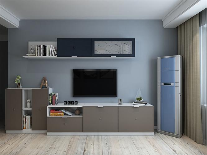 式客厅电视柜这种款式的电视柜造型比较特殊在电视机三面都会有柜子