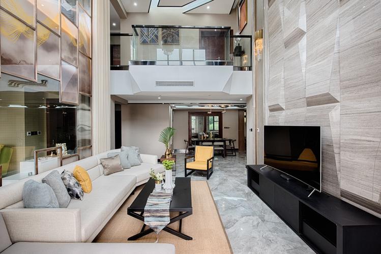280现代风格家装7米挑高大客厅自带奢华大气属性