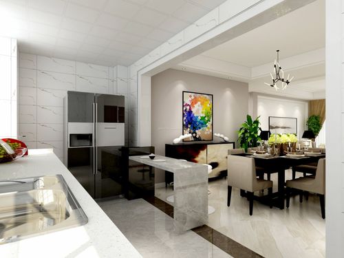 2022现代简约家居开放式厨房餐厅装修效果大全