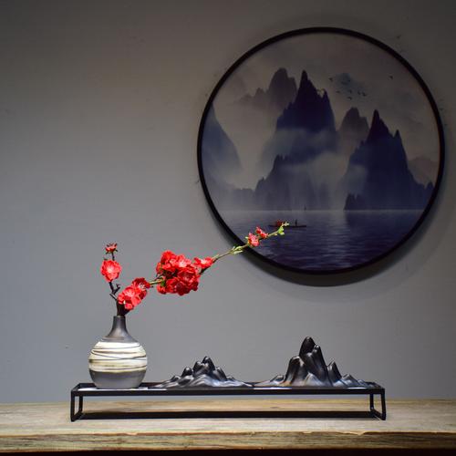 新中式陶瓷复古花瓶创意插花微景观禅意摆件客厅酒店玄关家居装饰