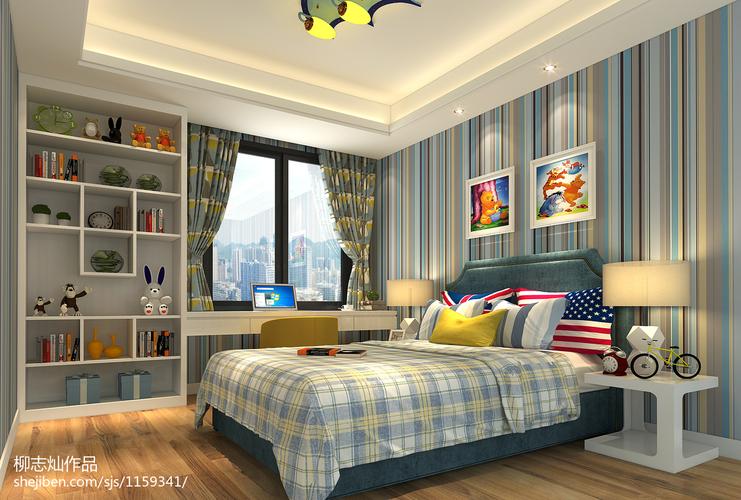 精选面积108平现代三居儿童房装修效果图片大全卧室现代简约卧室设计