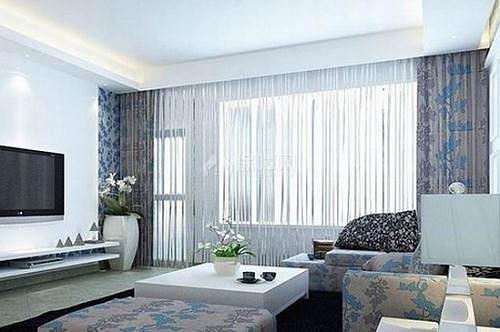 地中海风格的客厅窗帘给人一种清爽自然的感觉应当选择素雅