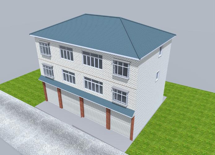 16x10米三层临街门面楼房建筑平面图户型图方案图一梯两户图纸