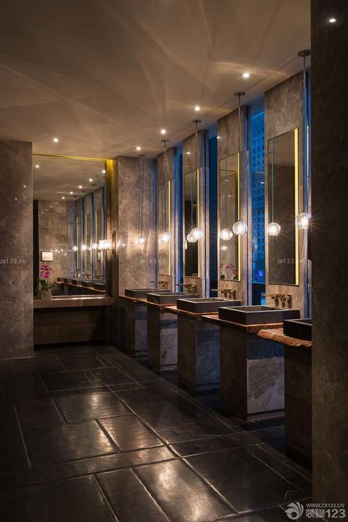 特色酒吧卫生间黑色地砖装修效果图片设计456装修效果图