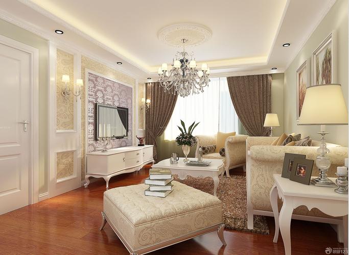 80平小户型客厅白色家具装修图片设计456装修效果图