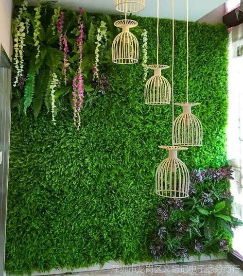 绿植墙仿真植物墙装饰客厅室内背景花墙面绿色壁挂塑料假草坪田园