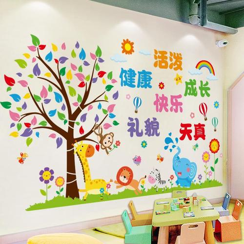 幼儿园环创材料墙面装饰环境布置楼梯教室班级文化墙贴纸创意小