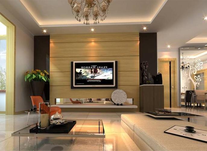 现代简约二居室装修客厅电视墙效果图