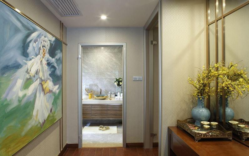 中式家居卫生间走廊壁画图片效果图