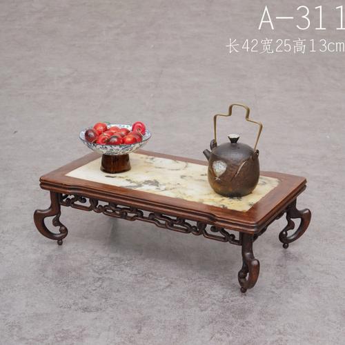 中式仿古花梨木底座实木小茶桌炕桌复古家具