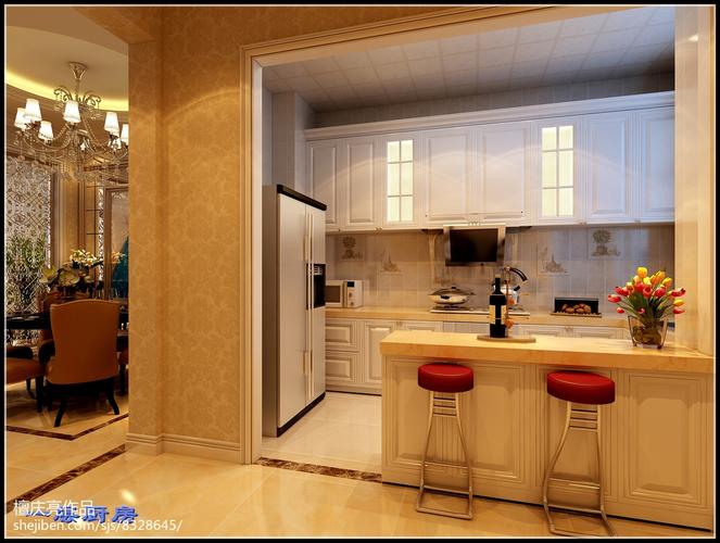精选113平米欧式别墅厨房装修设计效果图片大全