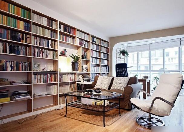 50个现代简约时尚美式小户型客厅书房一体装修图小空间装修必备