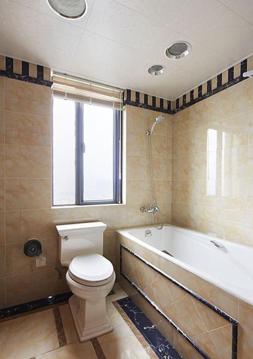 中式风格三居室卫生间浴缸装修图片效果图