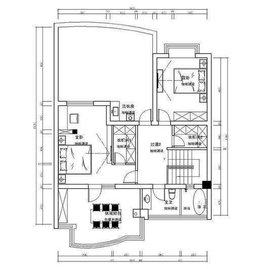 2020最新复式别墅主卧室平面设计图纸
