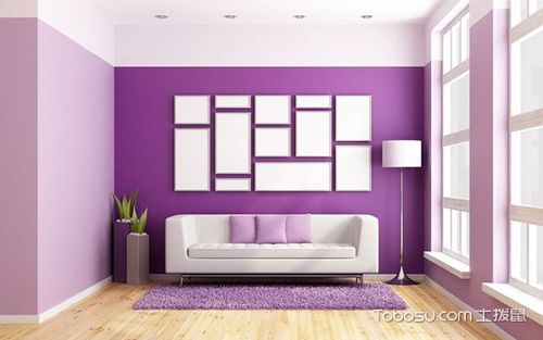 紫色沙发背景墙效果图打造家居的另一道风景