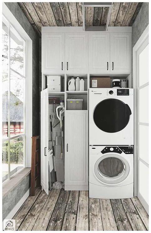 洗衣机和烘干机叠放后剩余的空间可根据自家需求决定是