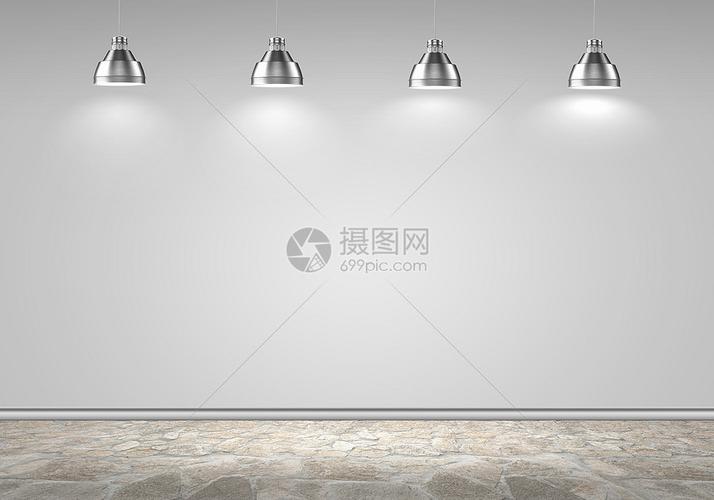空白墙空白墙灯照明的文字位置